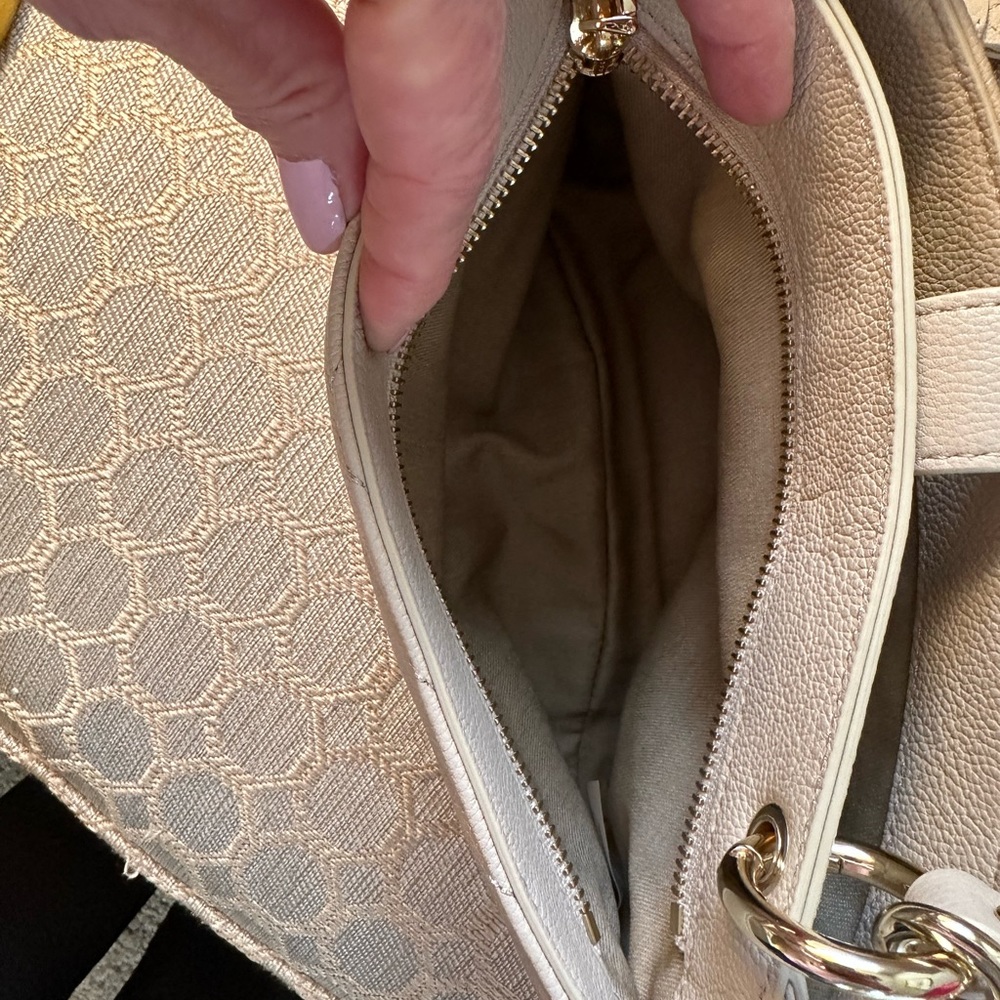 Rebecca Minkoff. Edie Chevron Quilted Satchel. 10.5 W x 6.25 H x 3.5 D - Picture 8 of 10